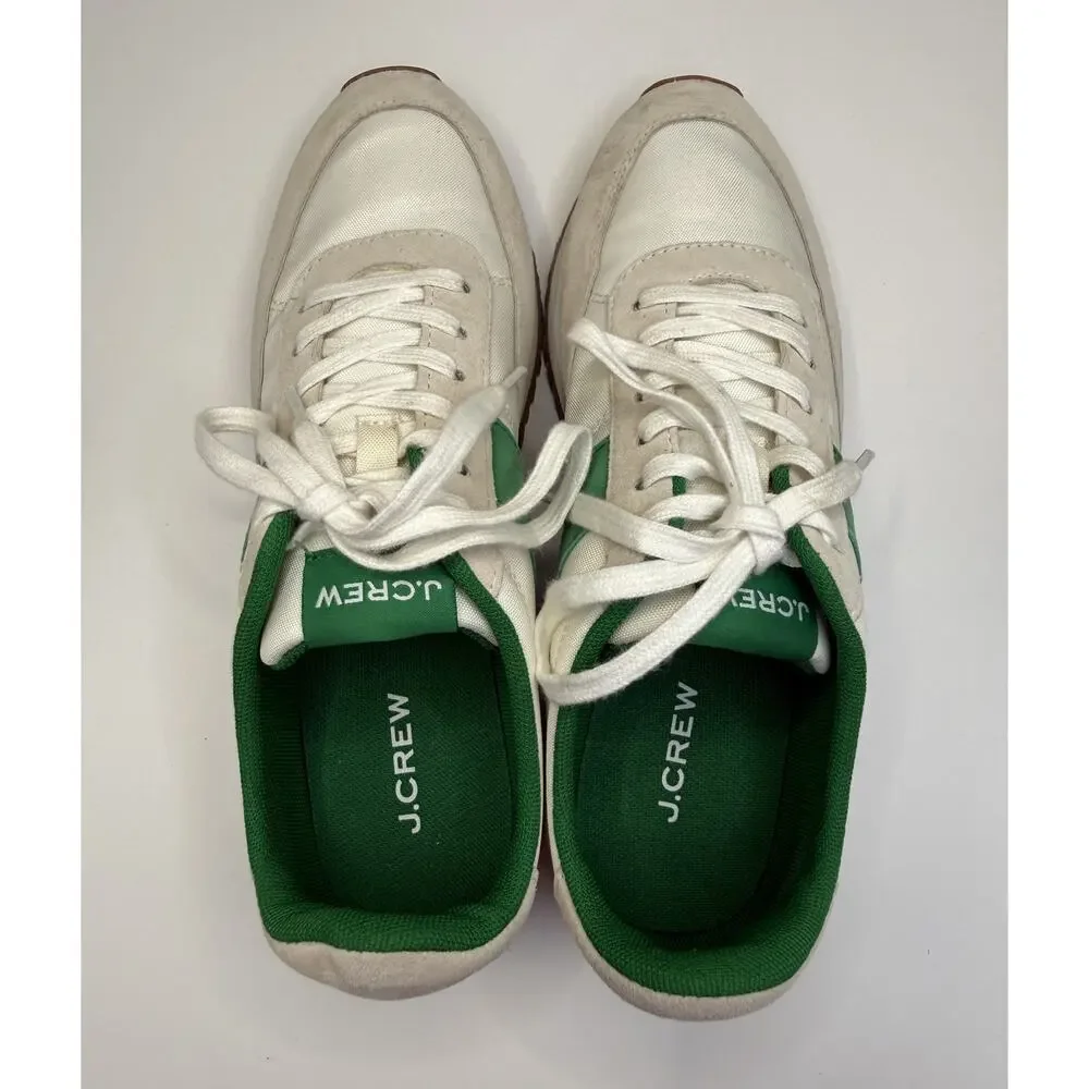J. Crew trainers, cream and green colors, Sz 7